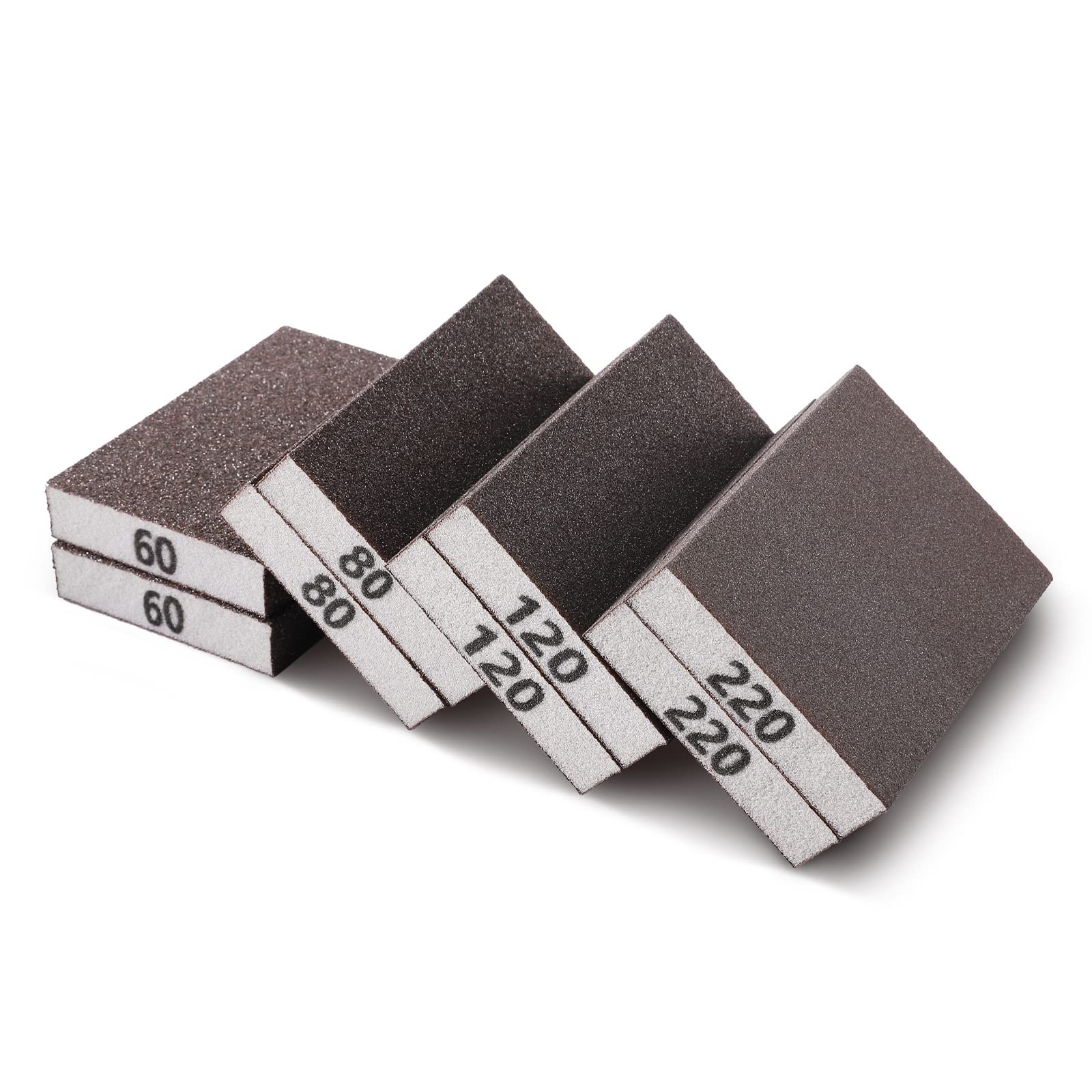 8PCS Sanding Sponge, Blocks of 60/80/120/220 Assorted Grits