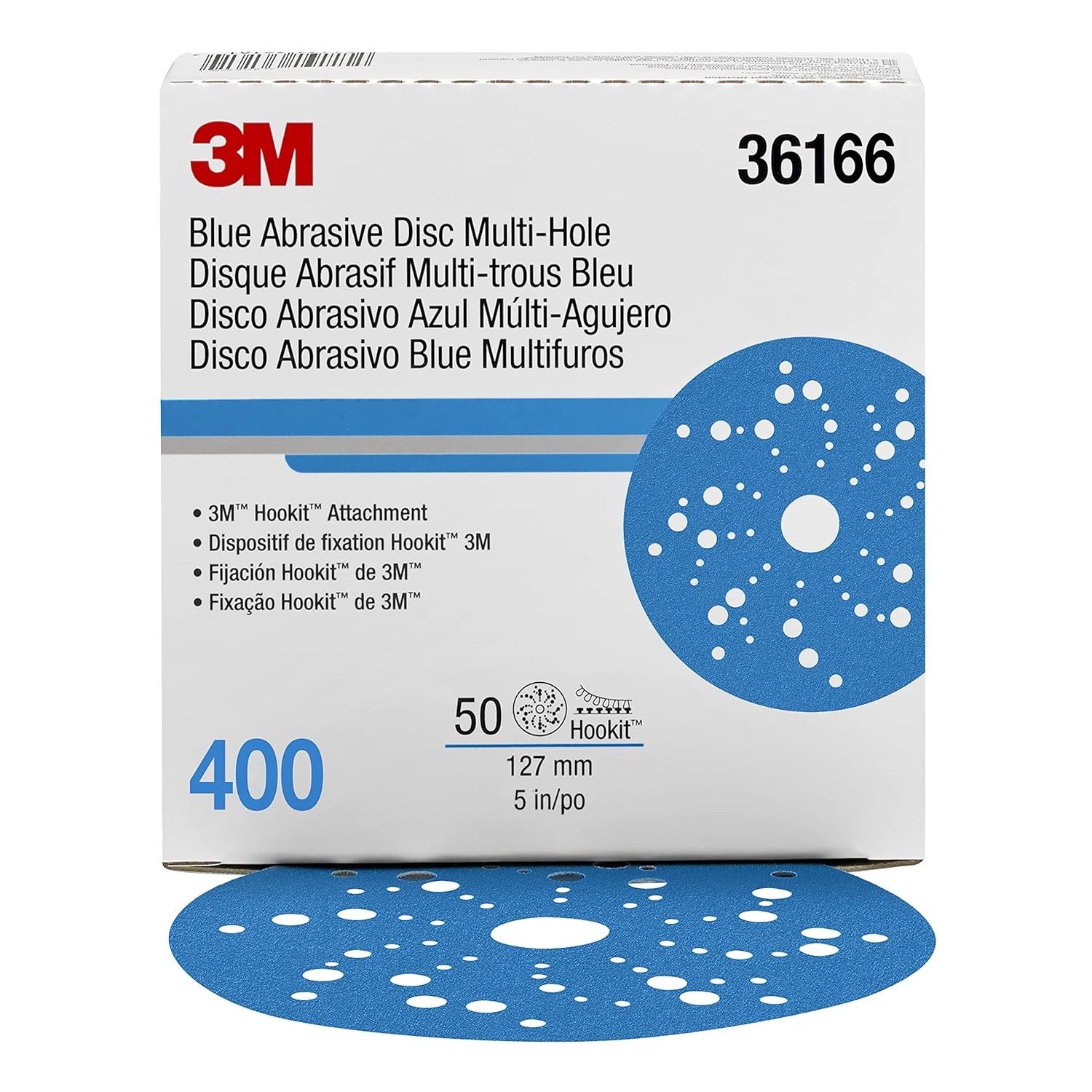 3M Hookit Blue Abrasive Ceramic Aluminum Oxide Hook & Loop Disc – 5 in – 36166