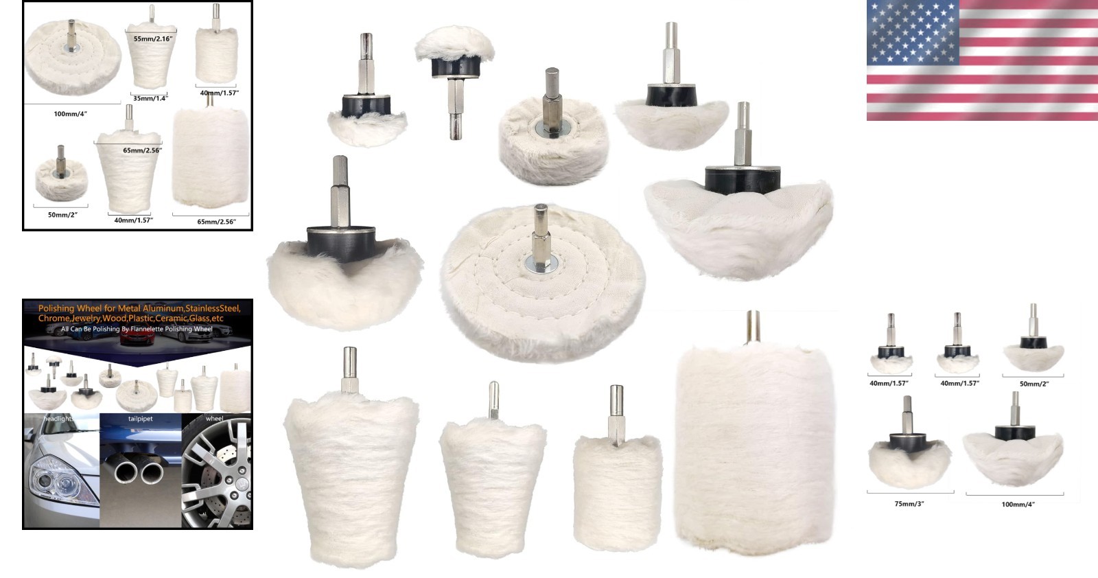 Compact 11-Piece Buffing Wheels – Ideal for Electric Drill and Pneumatic Use