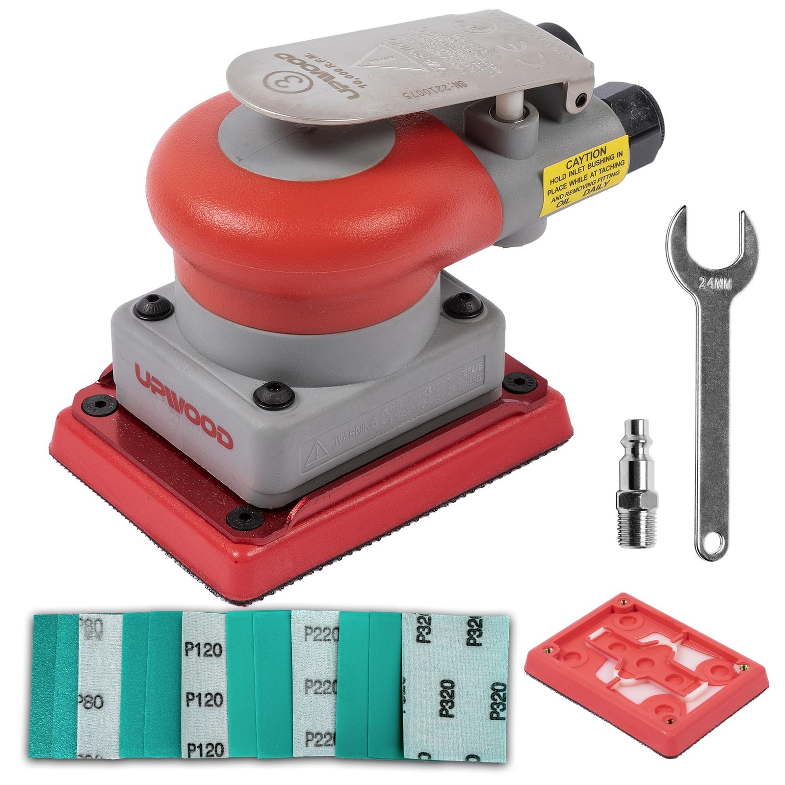 Pneumatic random orbital sander 3 x 4-inch light weight palm 1/8″ (3…
