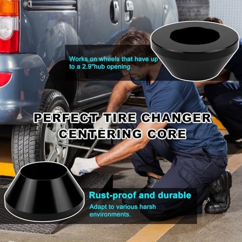 Manual Tire Changer Centering Cone, Aluminum Tapered Automotive Tire Black