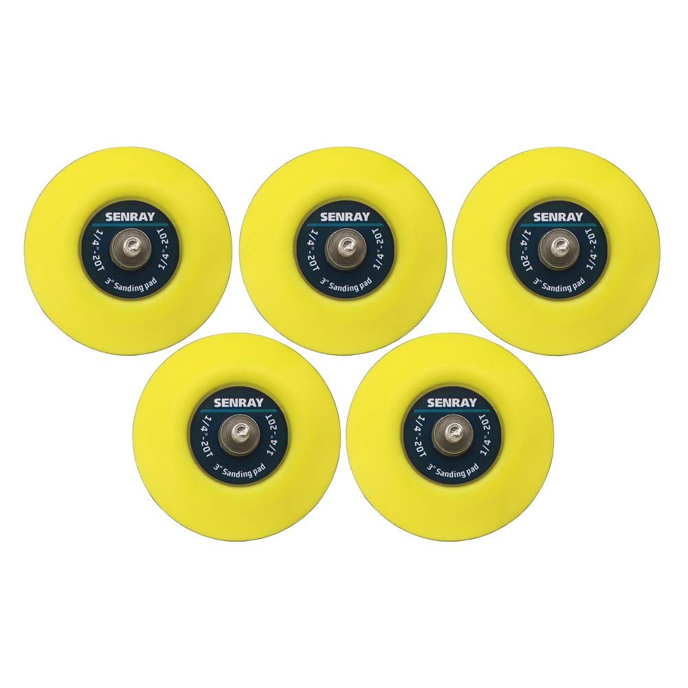 SENRAY 5Pcs 3-Inch Hook and Loop Backing Pad Sanding Pads for Dual Action Orb…