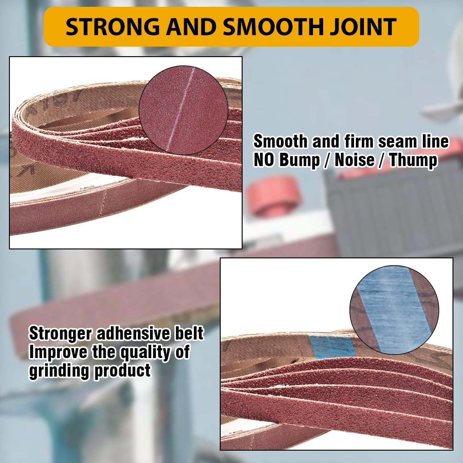 Sanding Belts 3/8×13 Inch 42 Pcs 7 Grits 40-400 Aluminum Oxide Air File Sander