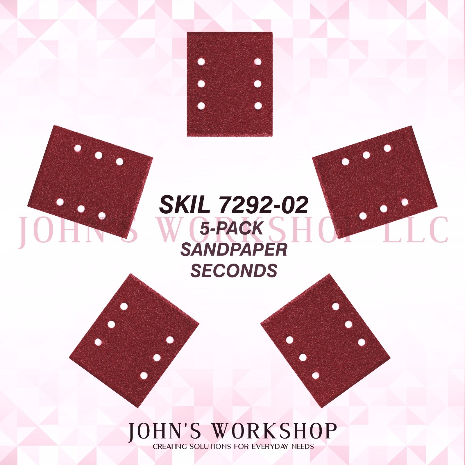 SKIL 7292-02 1/4 Sheet 5-Pack Sandpaper Blowout! 17 Grits!
