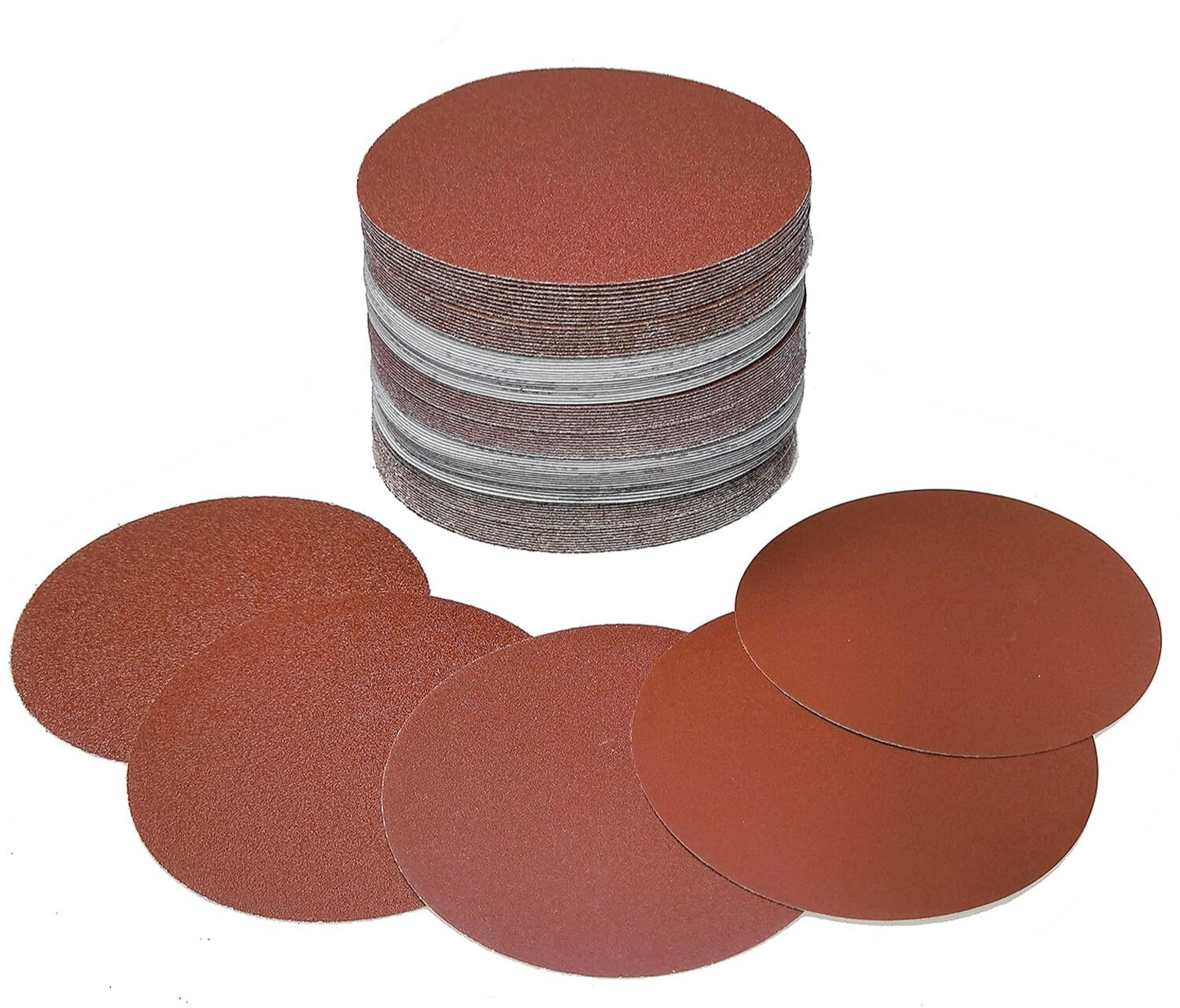 100 PCS 6 Inch Aluminum Oxide No Hole Hook Loop Sanding Disc 400 Grit Sandpaper