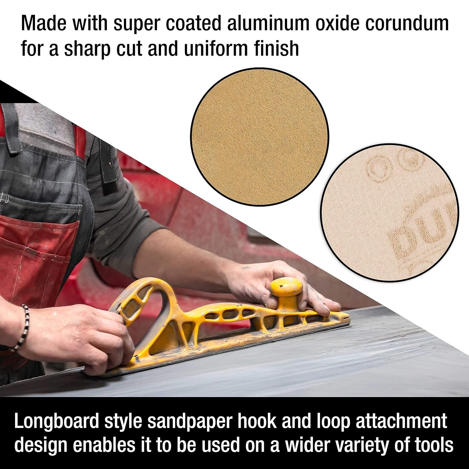 – 80 Grit Gold – Hook & Loop Backing Longboard Continuous Sandpaper Roll, 2-3…