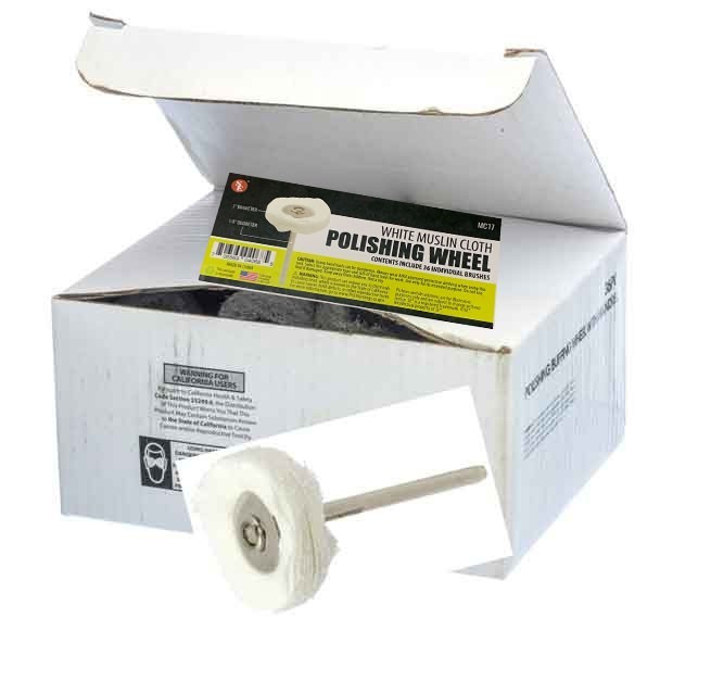 36pc 1″ Muslin Cloth Buffing Wheel 1/8″ Shank for Rotary Tool ~ MC17