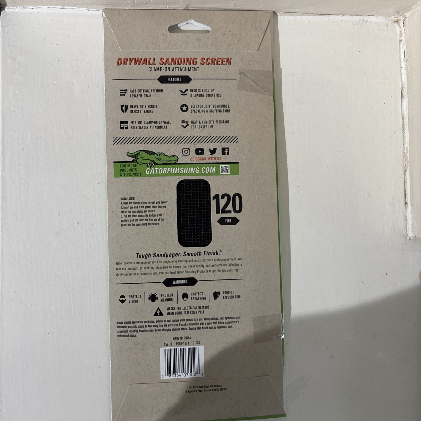 Gator Precut Drywall Sanding Screen Fine 120 -Grit Sheet Sandpaper 4.25-Inches W