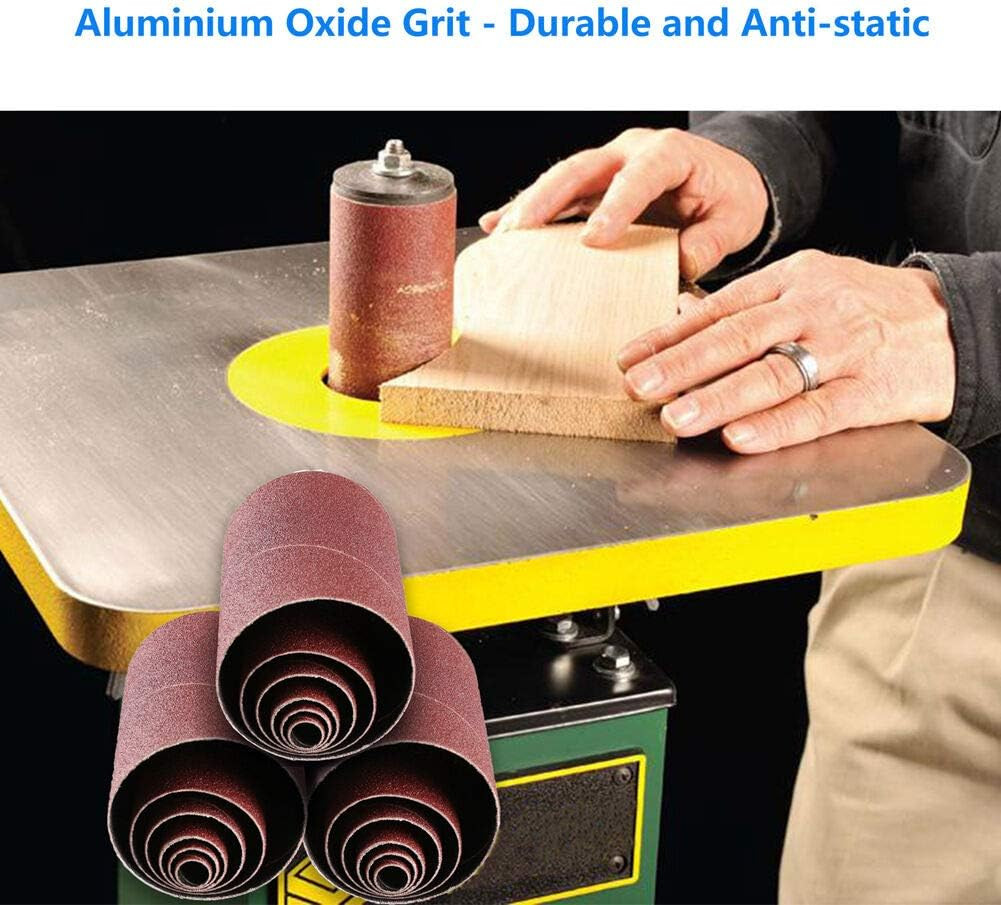 Aluminum Oxide Spindle Sanding Sleeves, 4.5 Inch Length 80/120/240 Assorted Grit