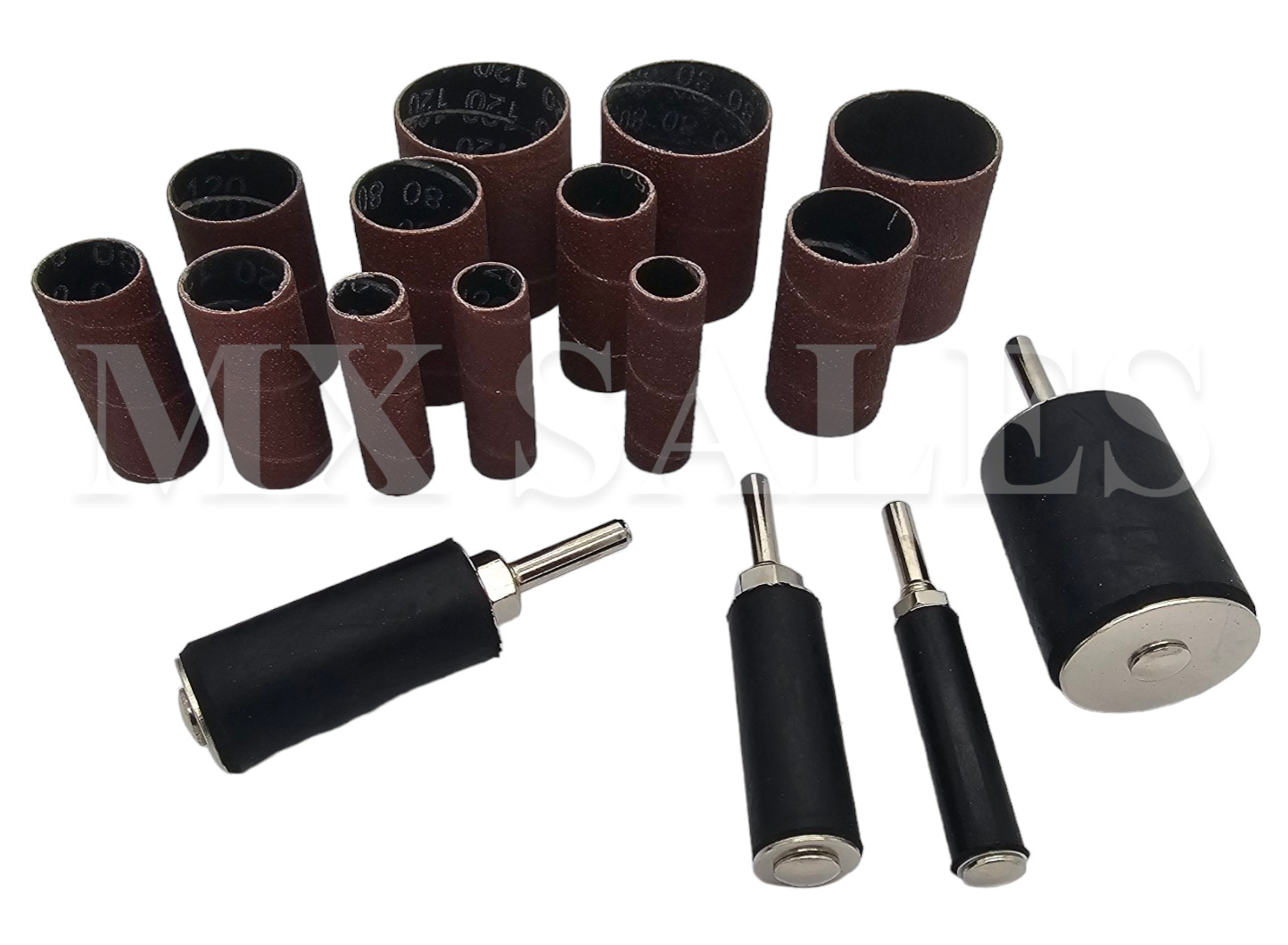 16pc Sanding Round Drum Set For Woodworking Drill Press Sander Sleeves Tool
