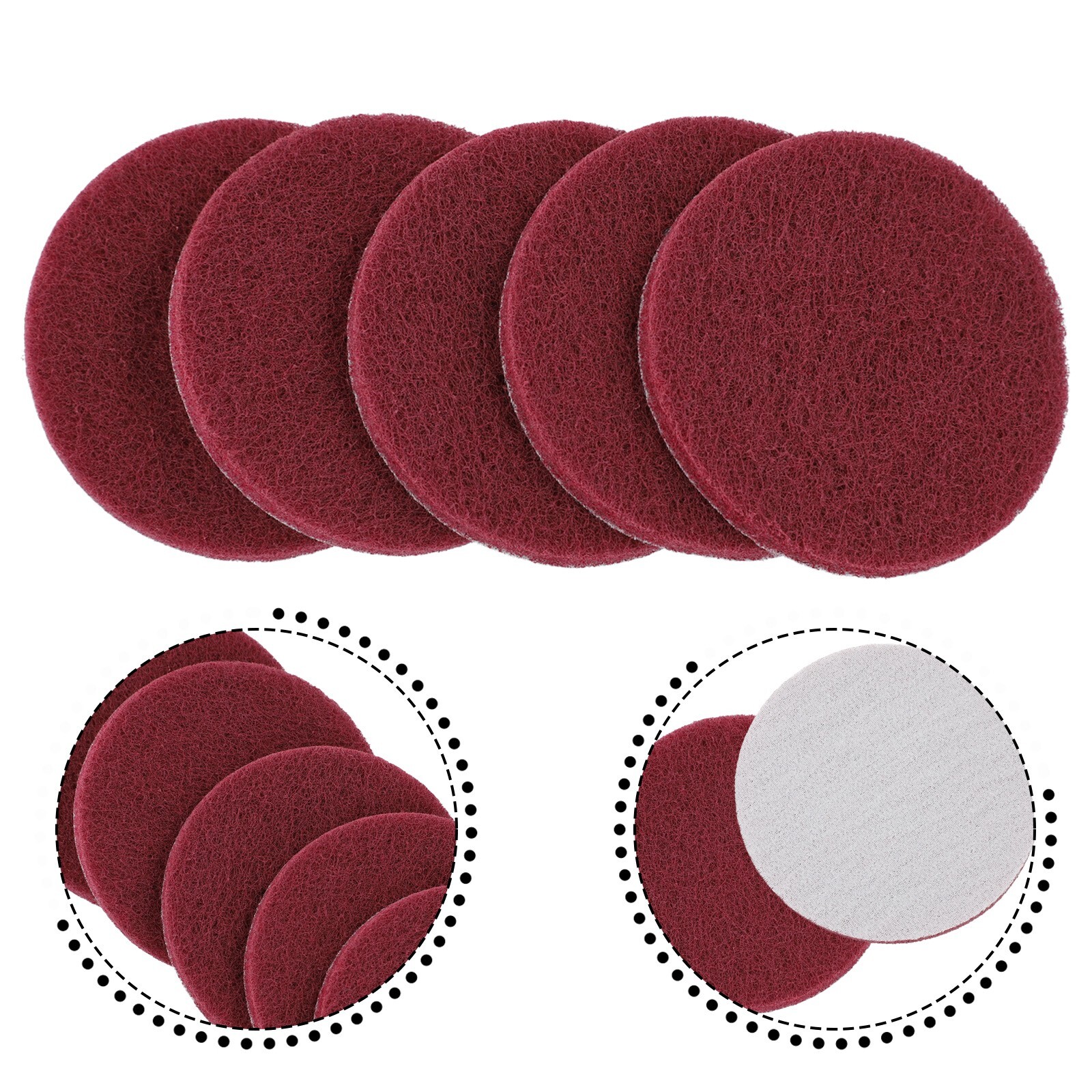 5x/set Nylon Polishing Pad 4 Cleaning Cloth Scrub Pad Industrial Scouring Pads