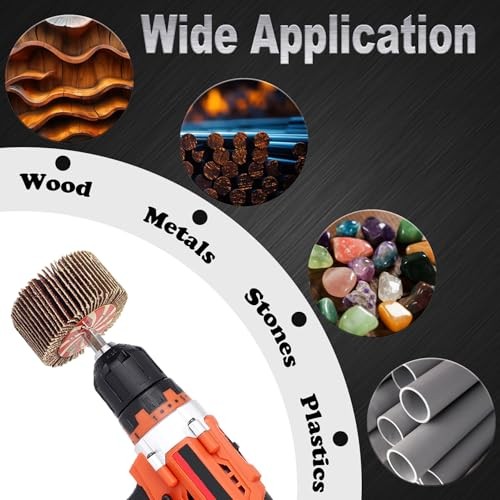 Pcs Flap Wheel Sander Set, 60/80/120/240 Grits Sanding Wheel for Drill,1/4 28