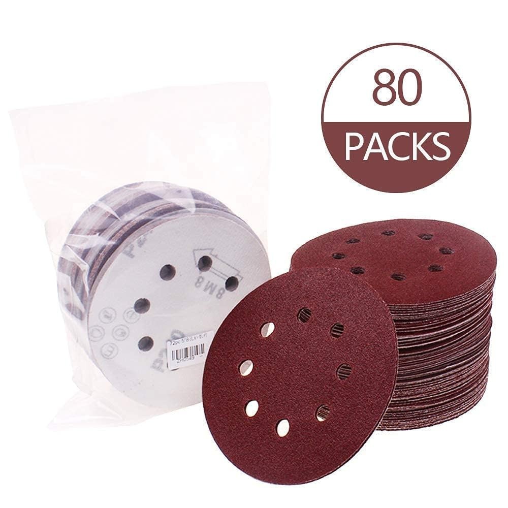 Assorted Grit 5-Inch Sanding Discs – 80 Pack for Exceptional Finishing Quality