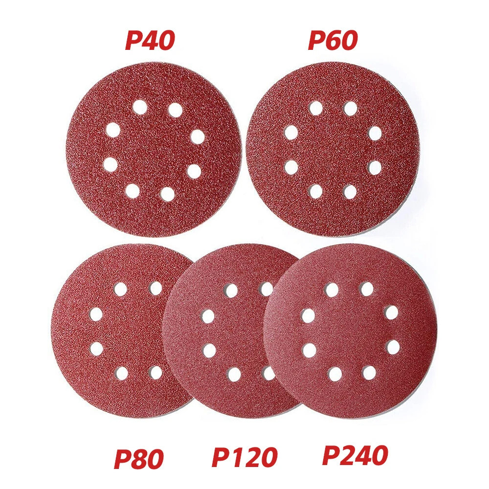 5inch Sanding Discs 40-1000 Grit Hook Loop 8-Hole Orbital Sander Paper Sandpaper