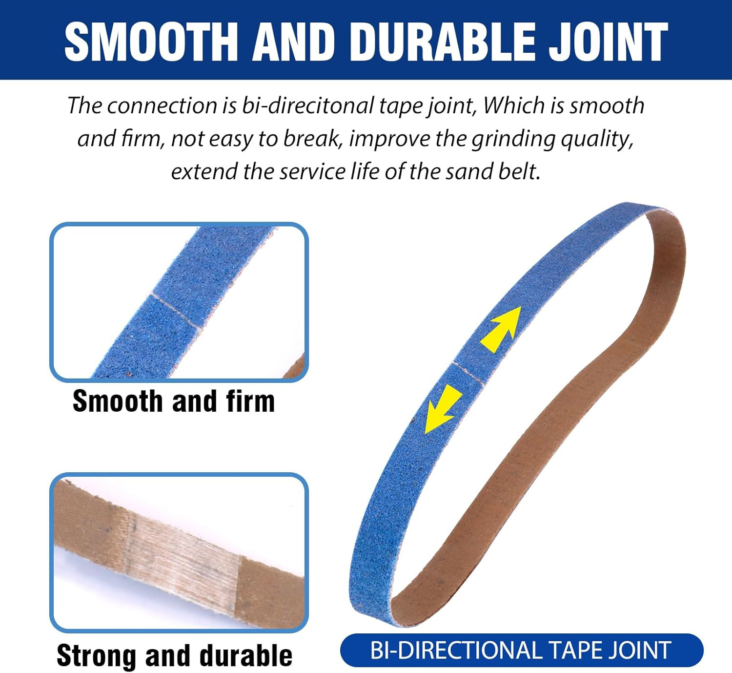 40 PCS 1/2″ x 18″ Zirconia Sanding Belts,8 Each of 40/60/80/120/240 Grits Belt S