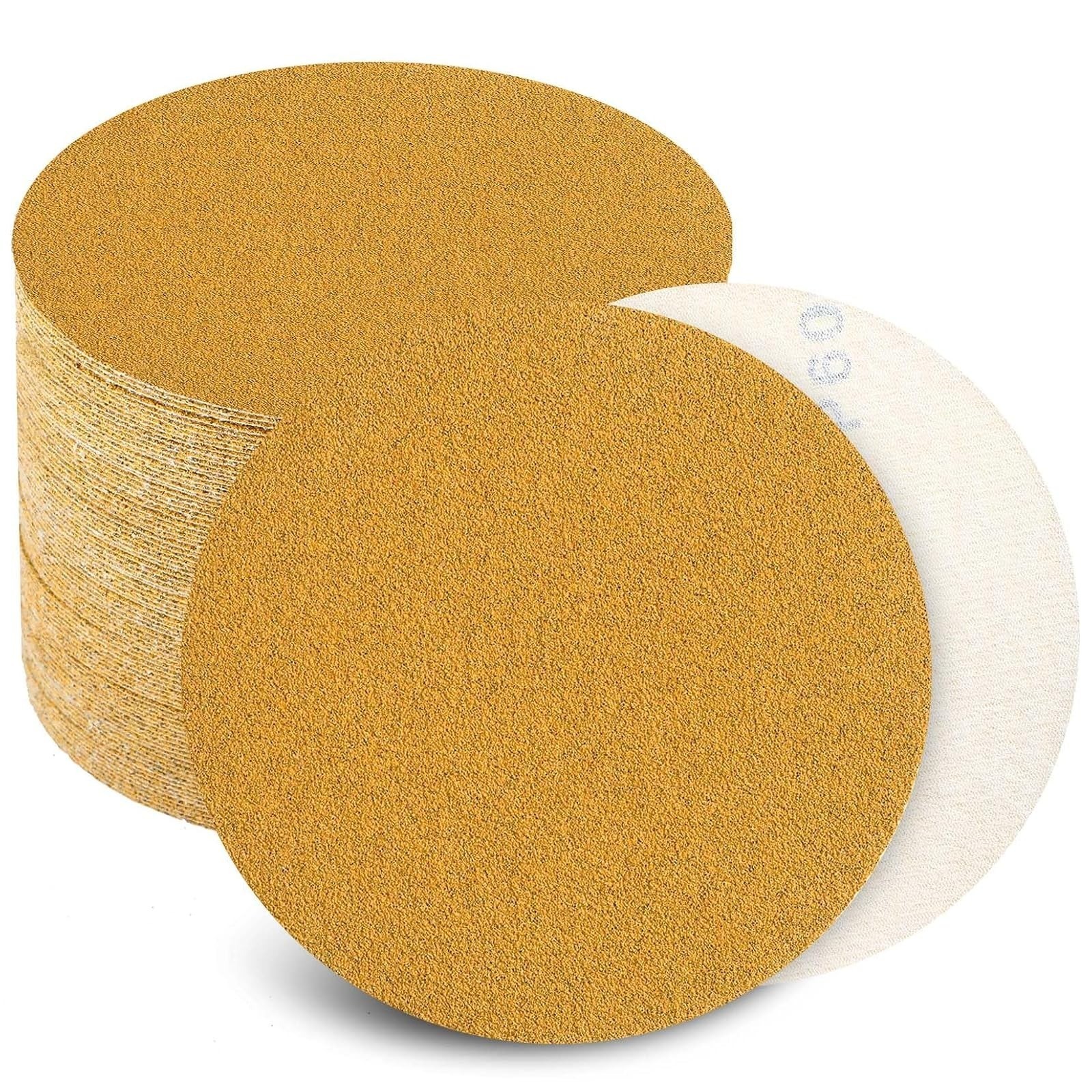 6 Inch Sanding Discs No Hole – 100 Pack, 80 to 400 Grit for Wood & Metal