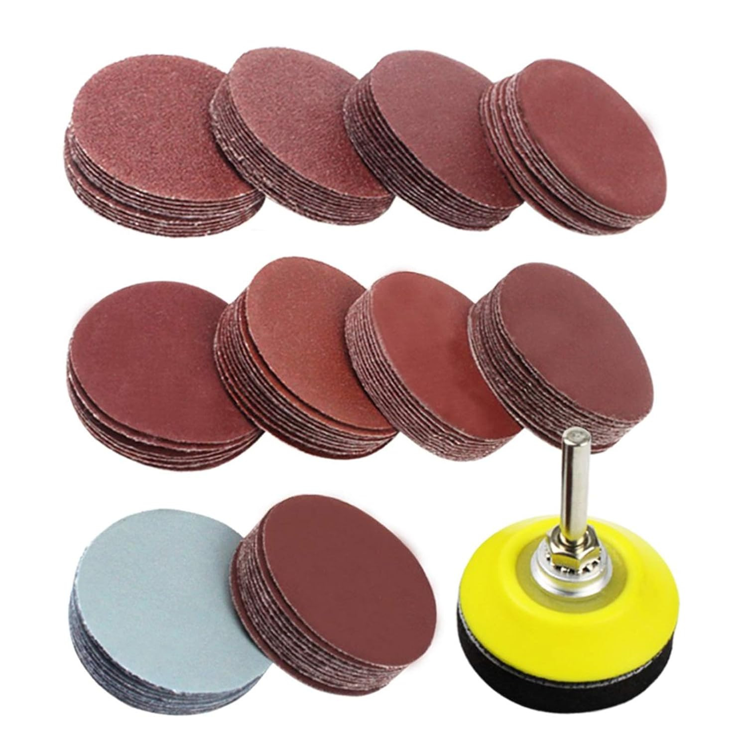 2 Inches 100Pcs Sanding Discs Pad Kit for Drill Grinder Rotary Tools Wit