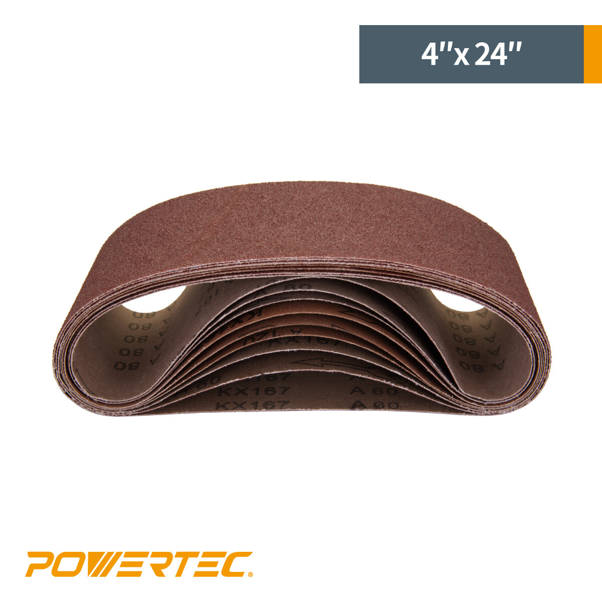 POWERTEC 4 x 24″ Sanding Belt 40 Grit Aluminum Oxide Sandpaper-10 PK (110060)
