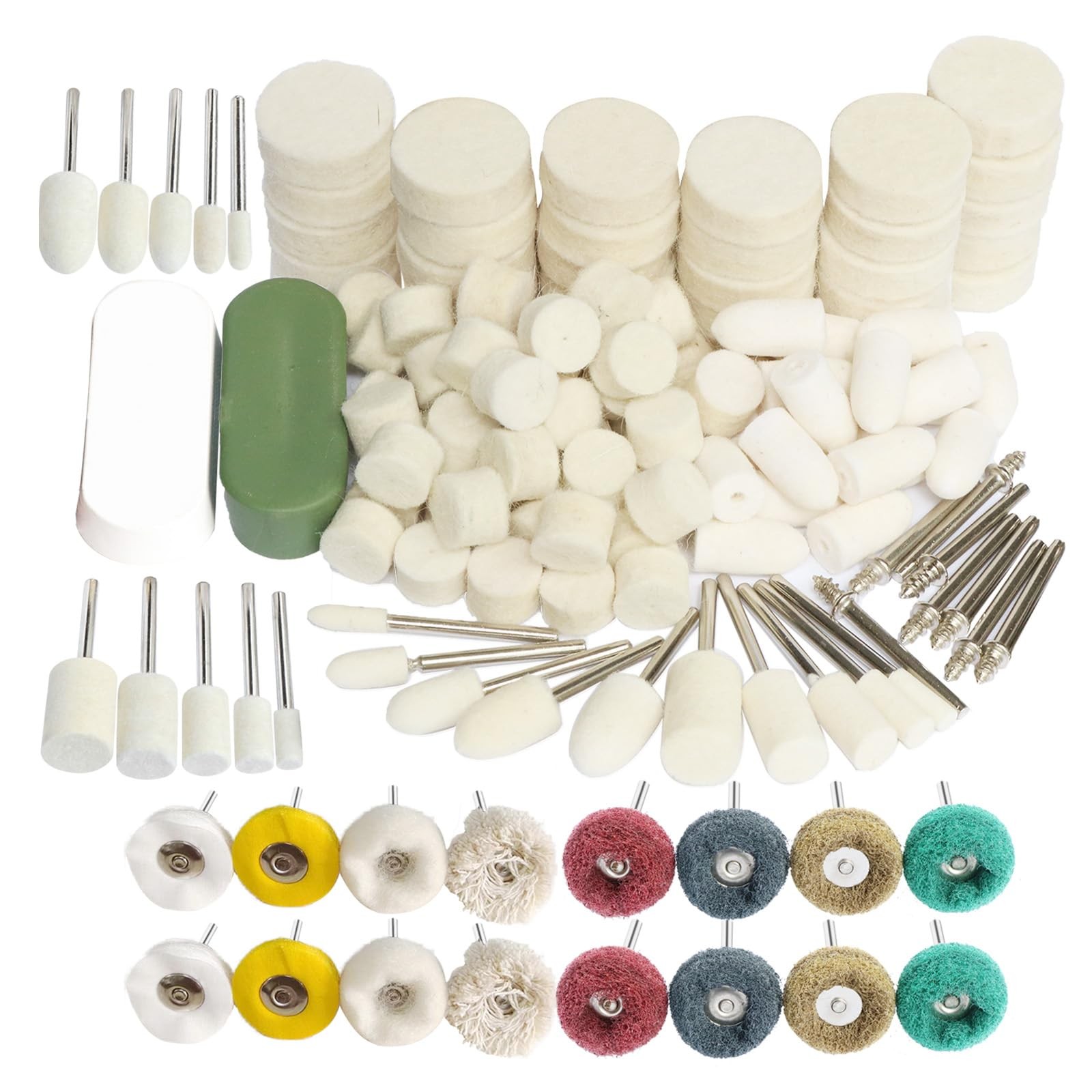 145Pcs Abrasive Polishing Buffing Wheel Set Metal Glass Stone for Rotary Tools