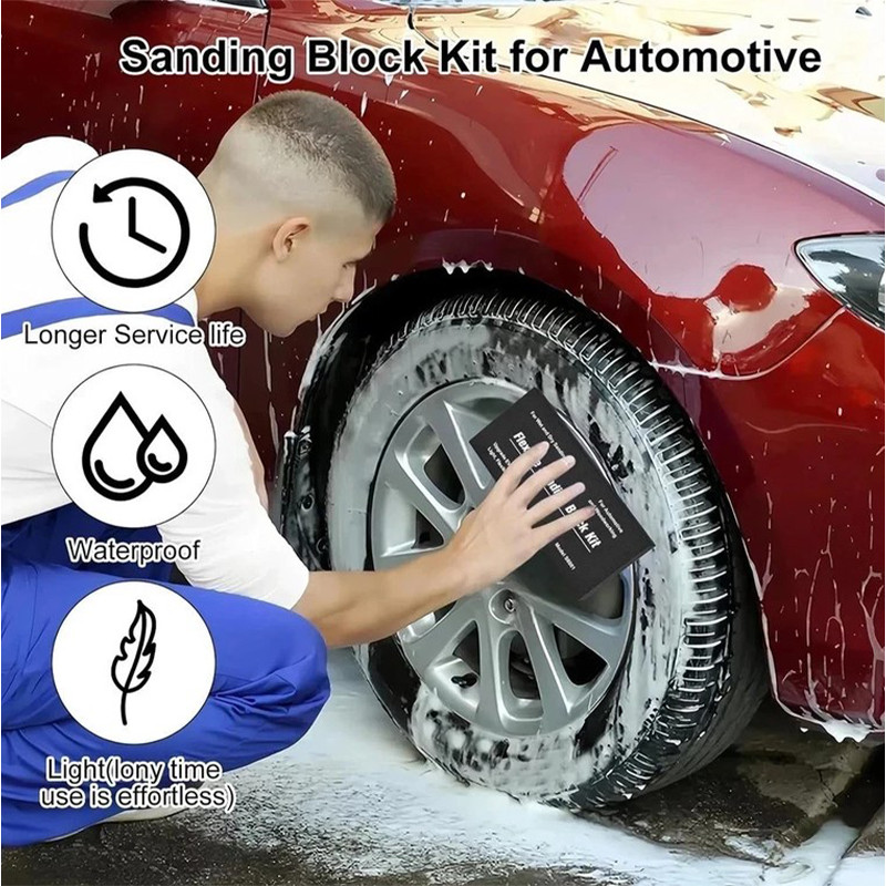 12x Sanding Block Kit Flexible EVA Wet Dry Sanding Blocks for Auto Body Woodwork