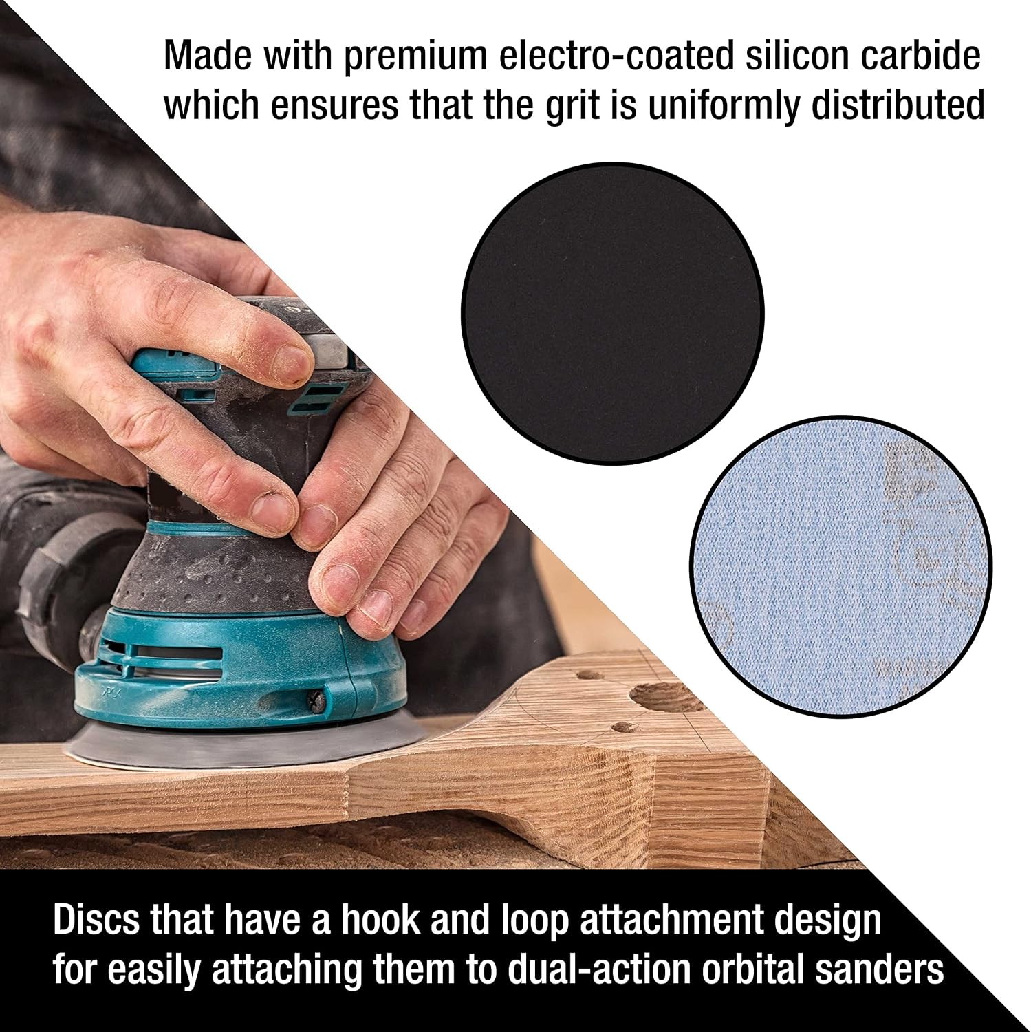 Dura-Gold Premium 5″ 8-Hole Wet or Dry Sanding Discs – 400 Grit, Box of 50 – Hig
