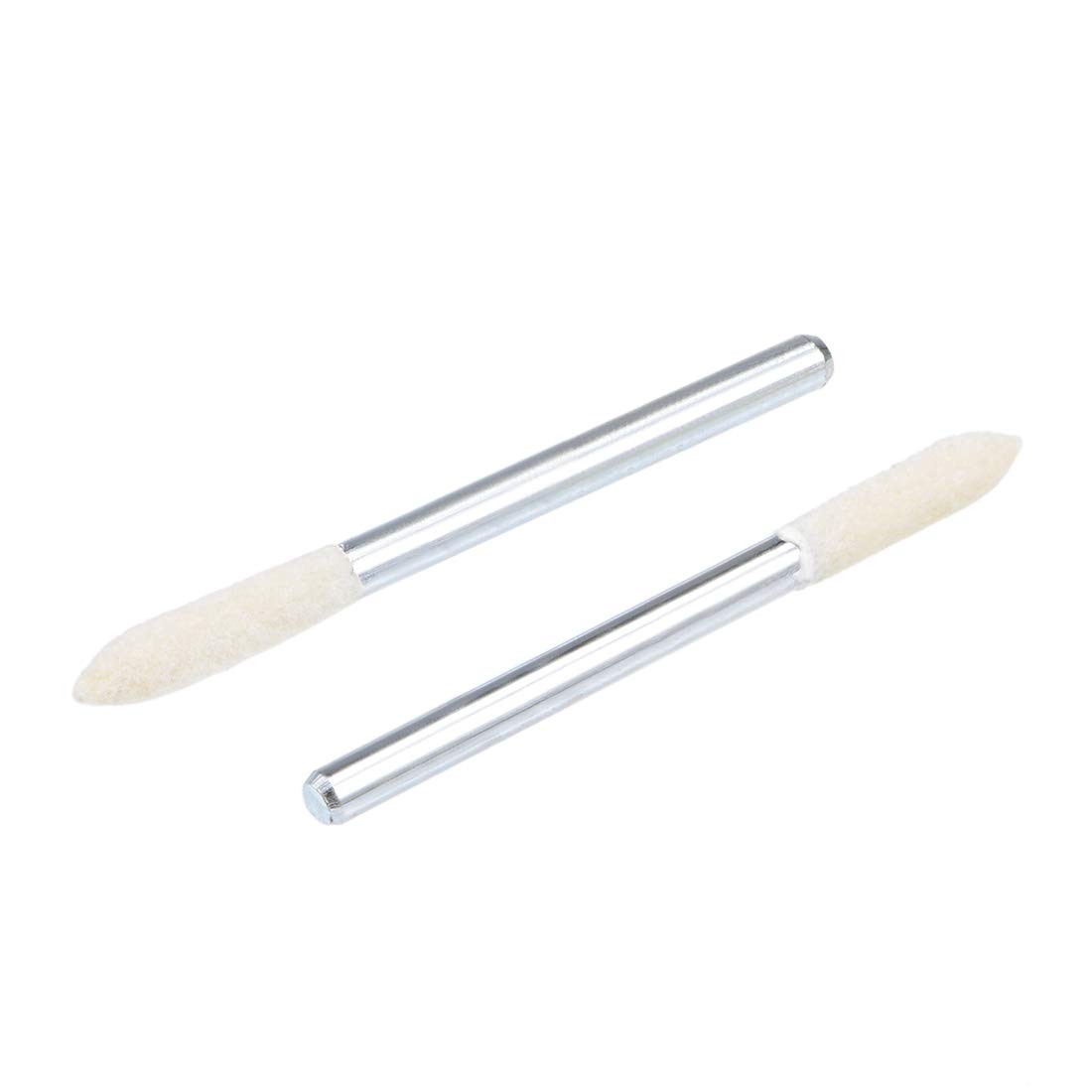 uxcell 3mm Wool Felt Mounted Points Tapered Polishing Bits Burrs Buffing Whee…