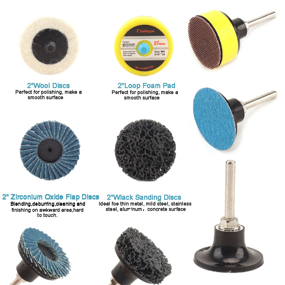 2 Inch R-type Sanding Discs Roll Lock Surface Sanding Discs Pad Polishing—50mm