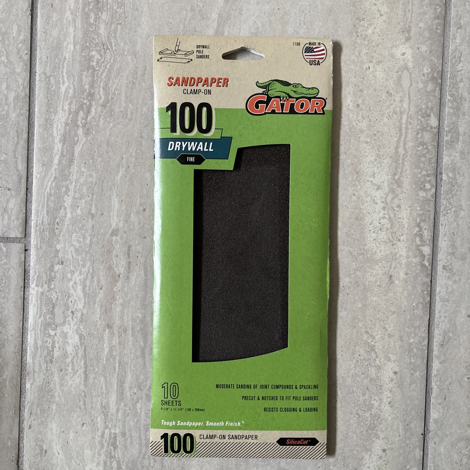 Gator Medium 100 -Grit Sheet Sandpaper 4.25-Inches W x 11.25-Inches L 10 -Pack