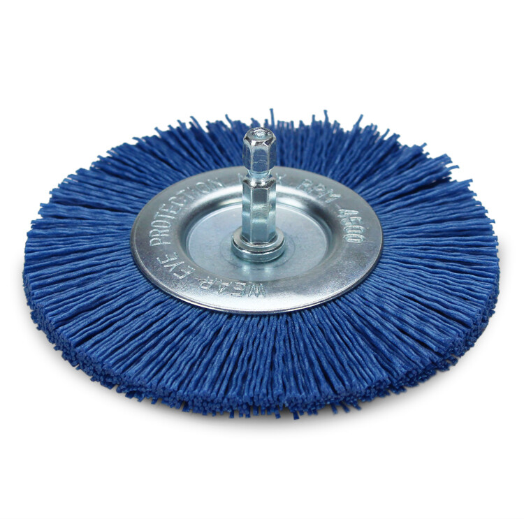 BHA 4″ Nylon Wire Wheel with 1/4″ Hex Shank for Drill or Die Grinder