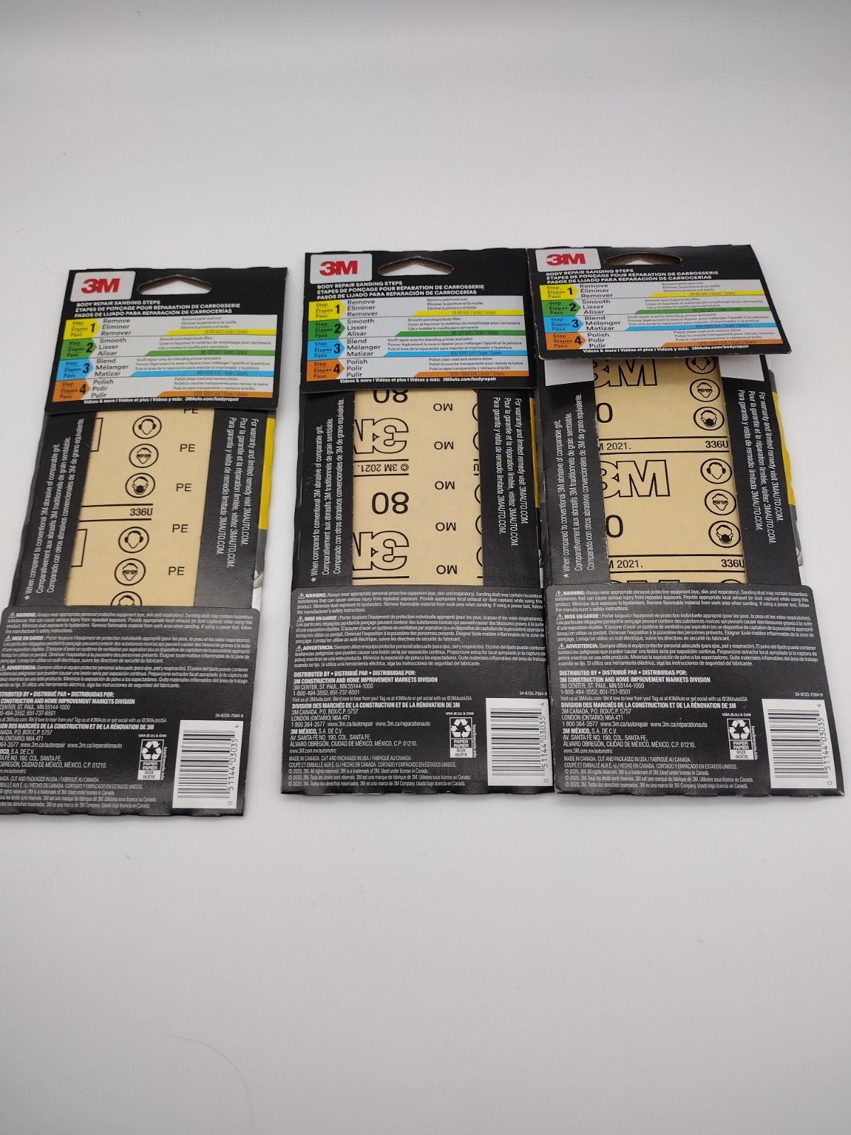 3M 80 Grit Sandpaper 3 Packs With 6 Pcs In Each Pack New 03035