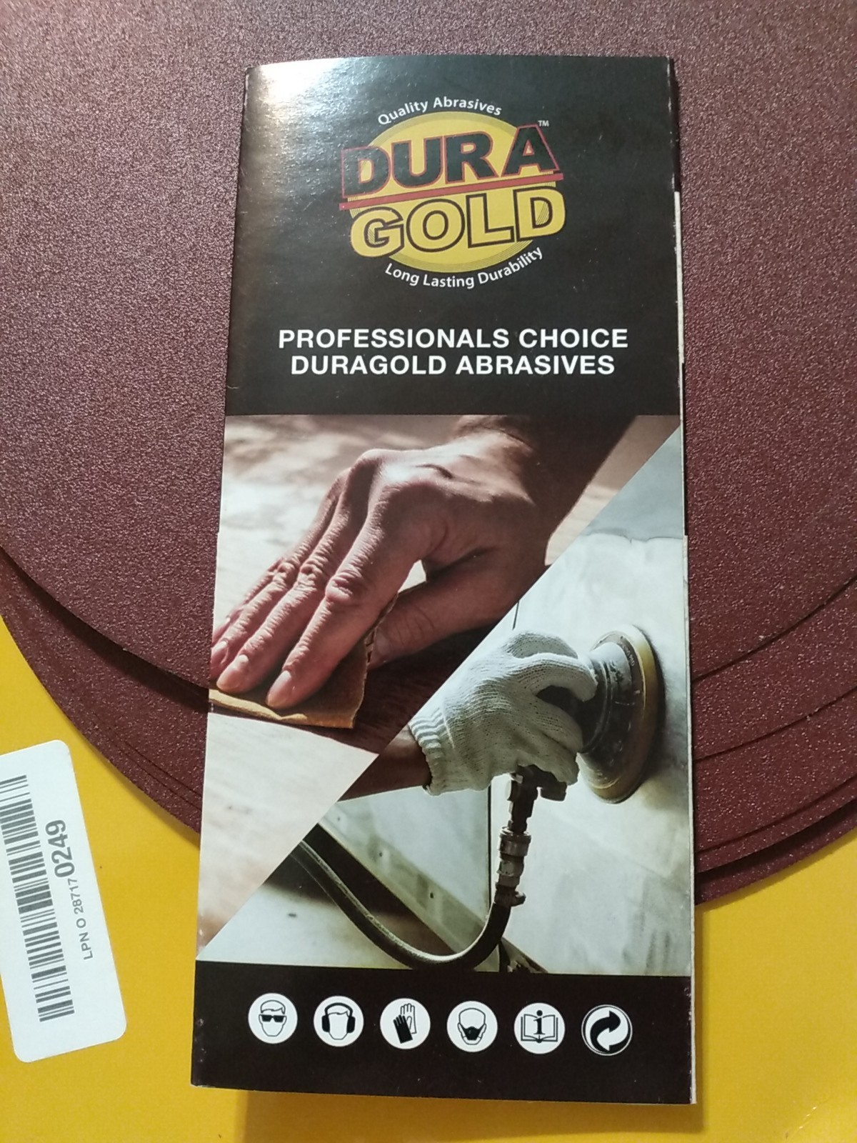 PSA P-150 Sanding Discs10 Inch, Dura Gold Self Adhesive Peel & Stick 8 Pack