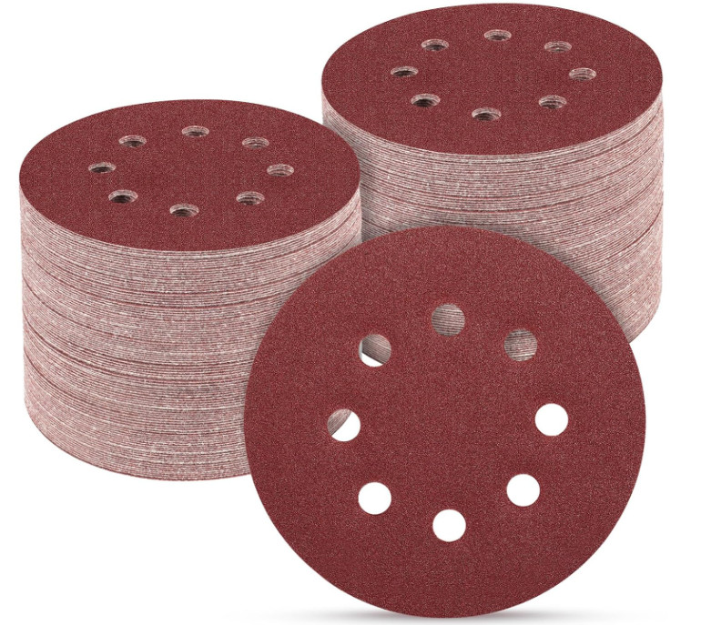 100 Discos de Lija 5″ Grano 100 para Lijadora Orbital Metal Madera Auto. Nuevo