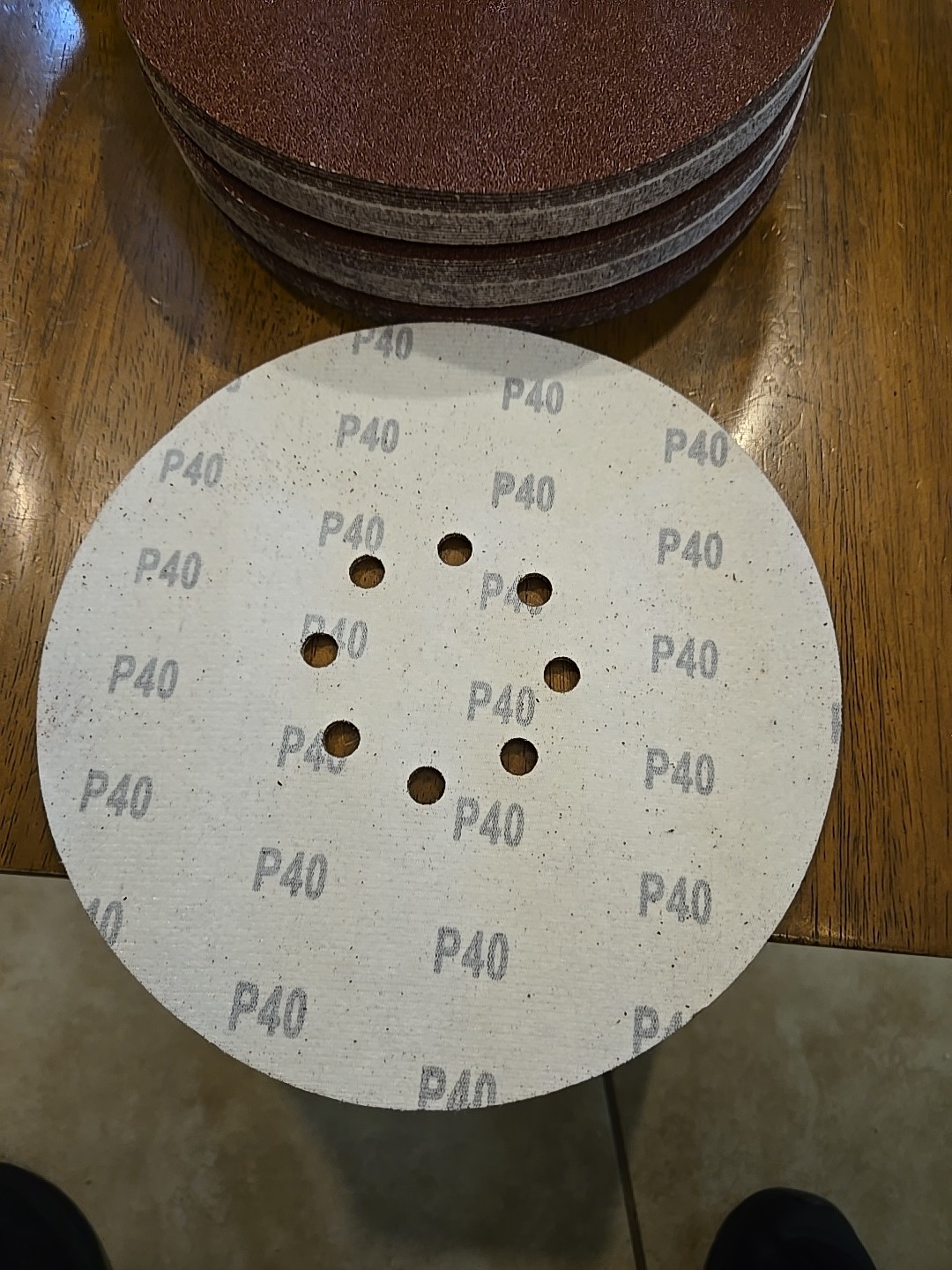 9″ 8-Hole Sanding Disc Drywall Sander Paper Hook Loop P40 40 Grit New