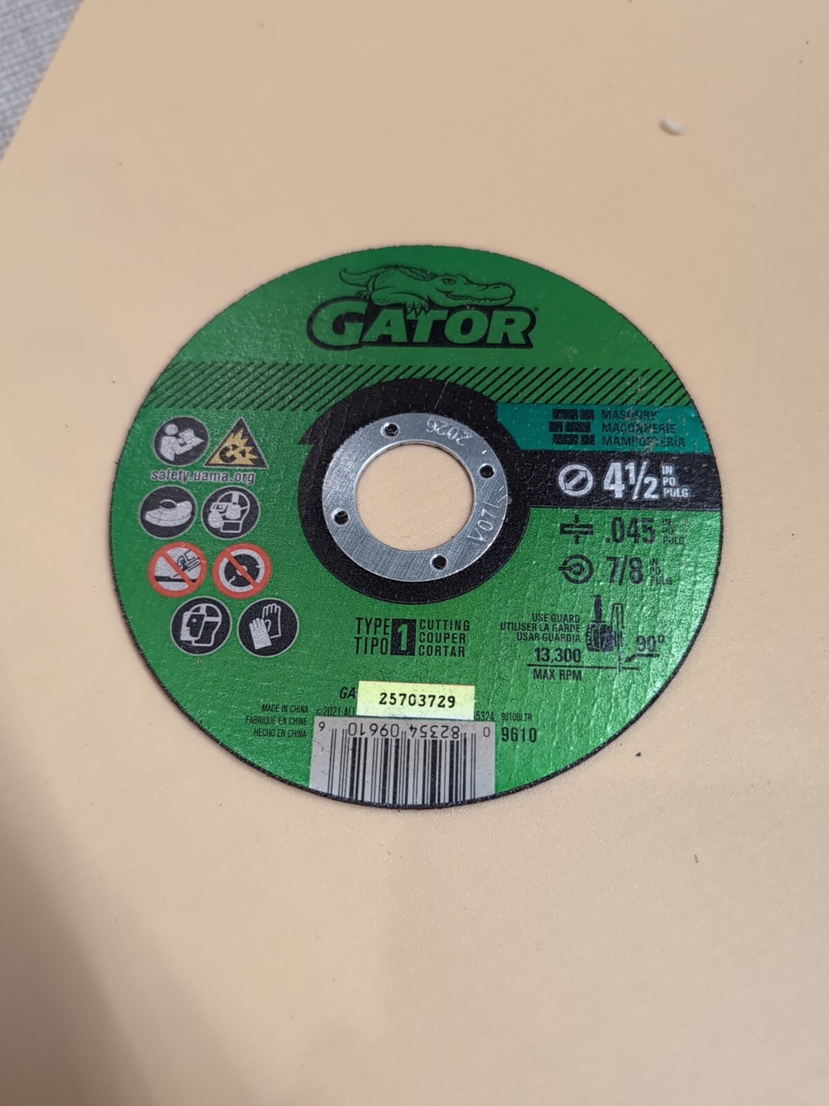 GATOR #9610 MASONRY CUTTING DISC 4 1/2″x0.45″x7/8″ BRAND NEW 2 Pack.