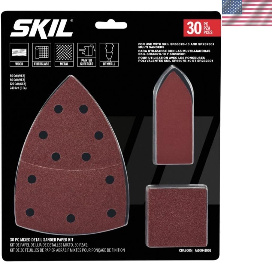 Versatile 30-Piece Sanding Paper Set: 60/80/120/240 Grit for Precision Finishes