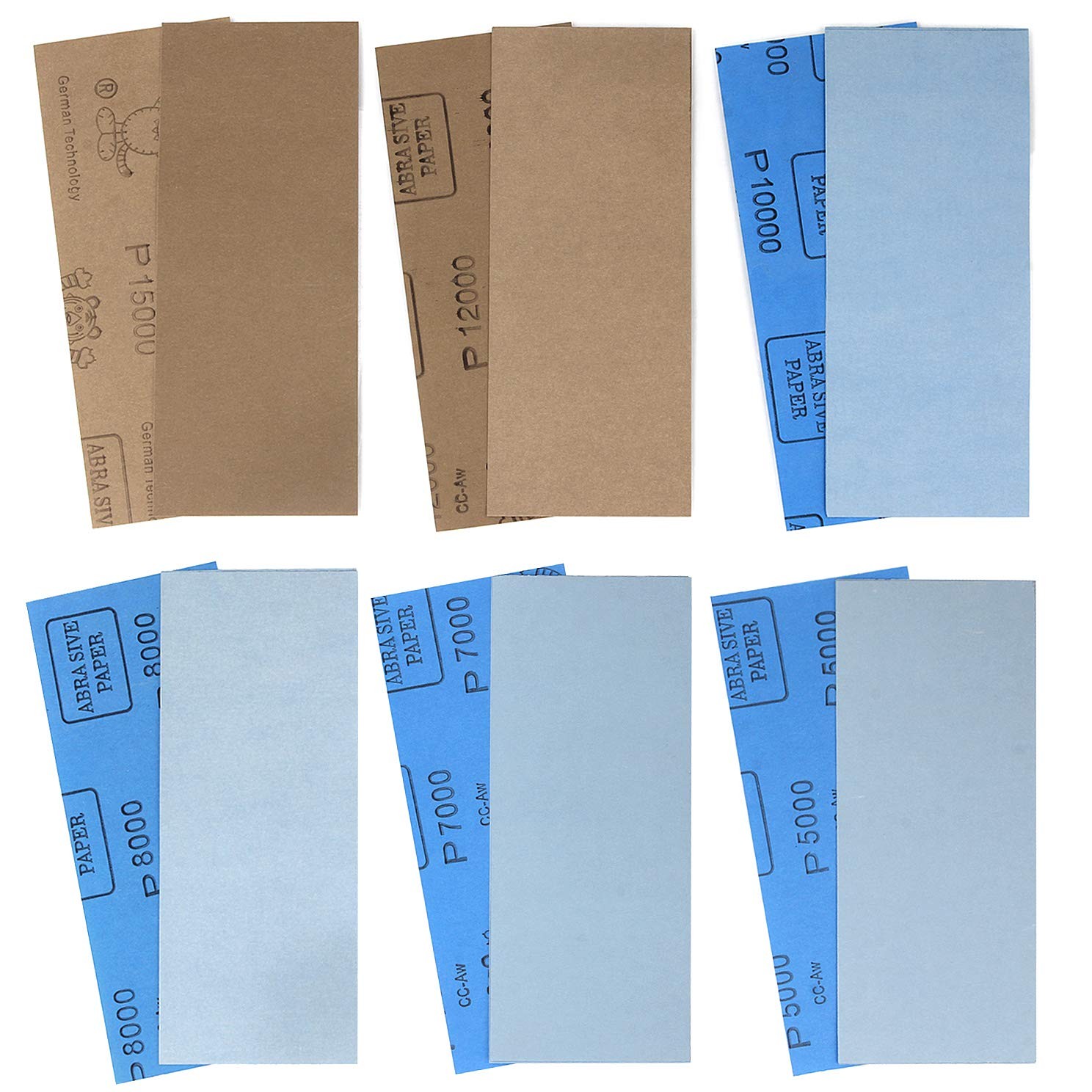 ADVcer 9×3.6 inch 18 Sheets Sandpaper, Wet or Inch, 18pcs (#5K to 15K)