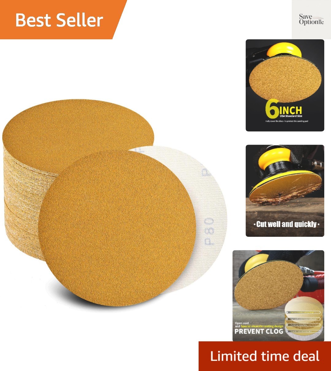 6 Inch Sanding Discs Hook and Loop No Hole, Da Sandpaper for Automotive and W…