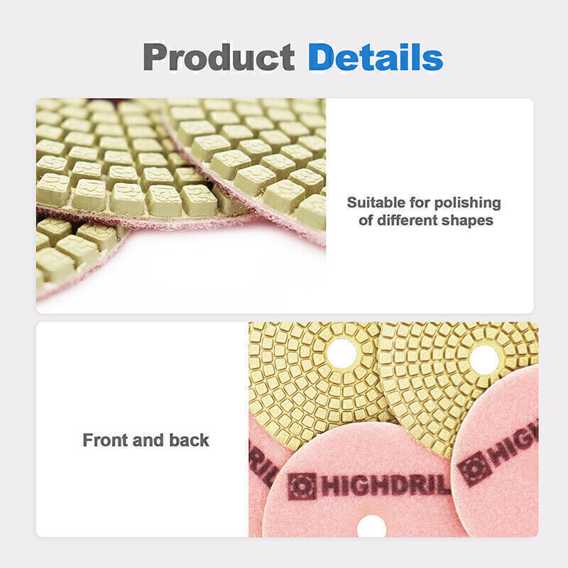 6pcs 4″ / 100mm Diamond Concrete Floor Wet Polishing Pads Sanding Grinding Discs