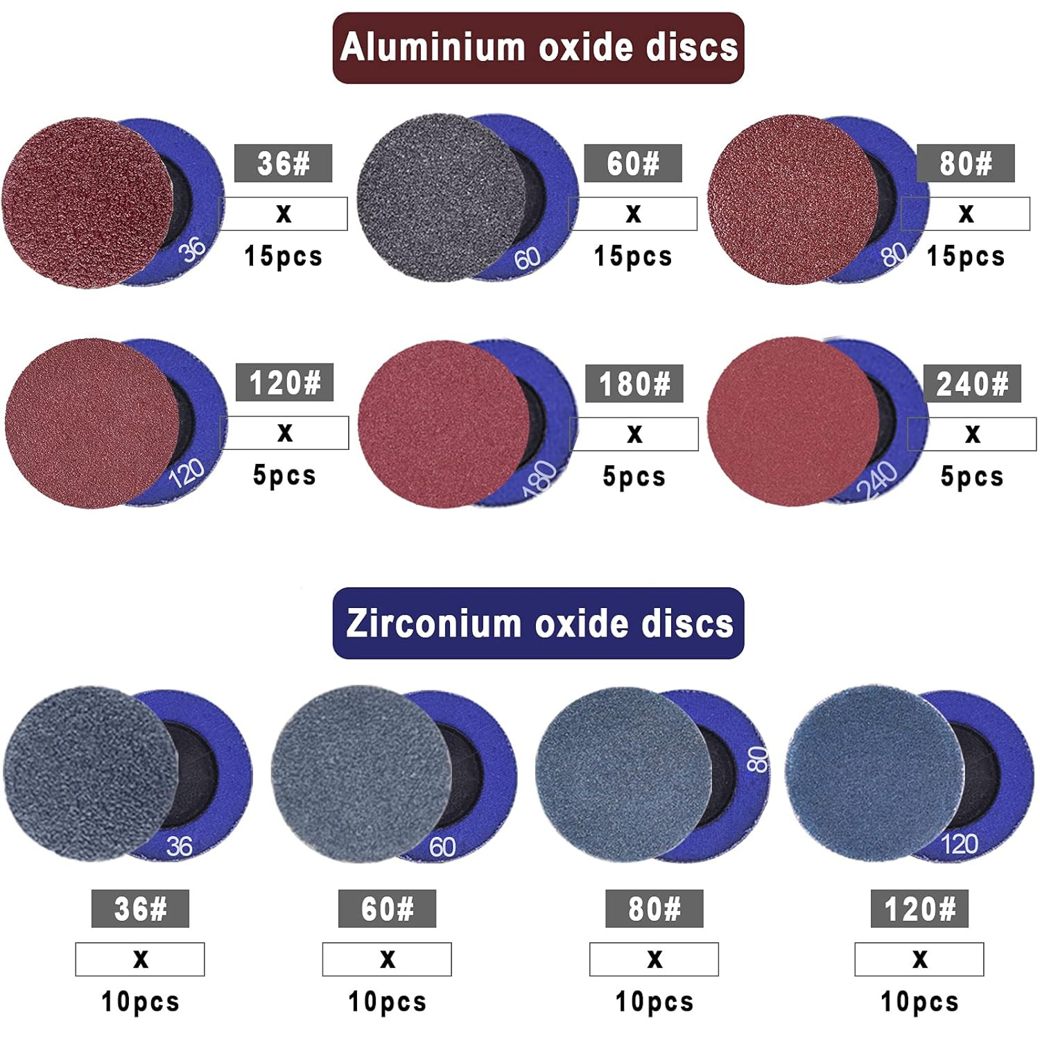 126 Pcs Sanding Discs Tray Holder Surface Conditioning Disc Polish Finish Burr R