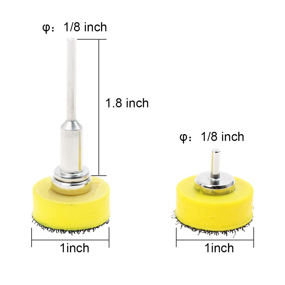 110PCS 1 Inch Sanding Discs Set with 2 Mandrels Hook and Loop Shank Sanding Pads