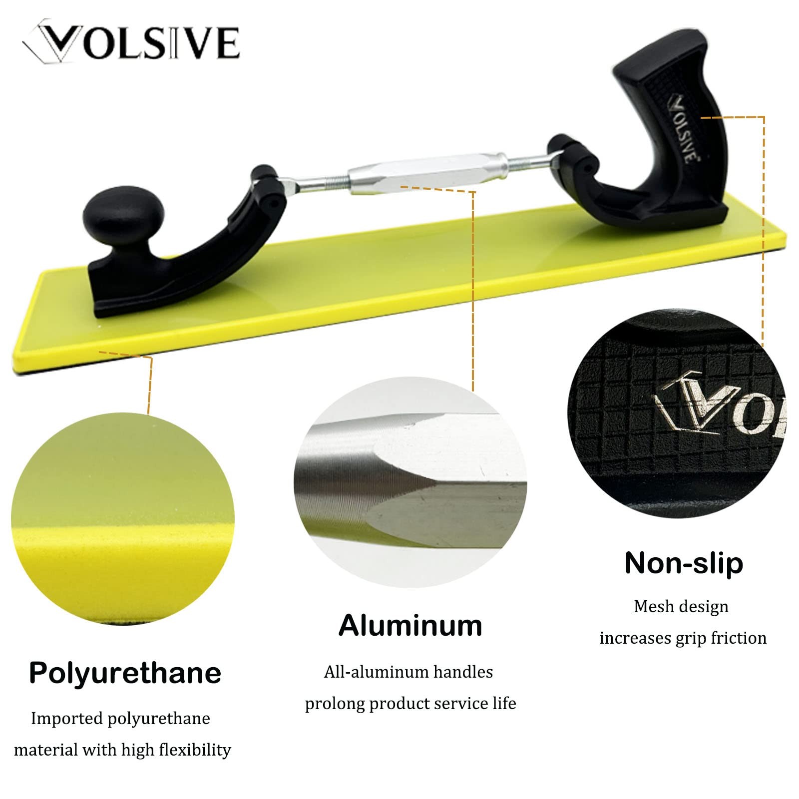 VOLSIVE Adjustable Sander Longboard Flexible Hand Sanding Blocks with Hook & …