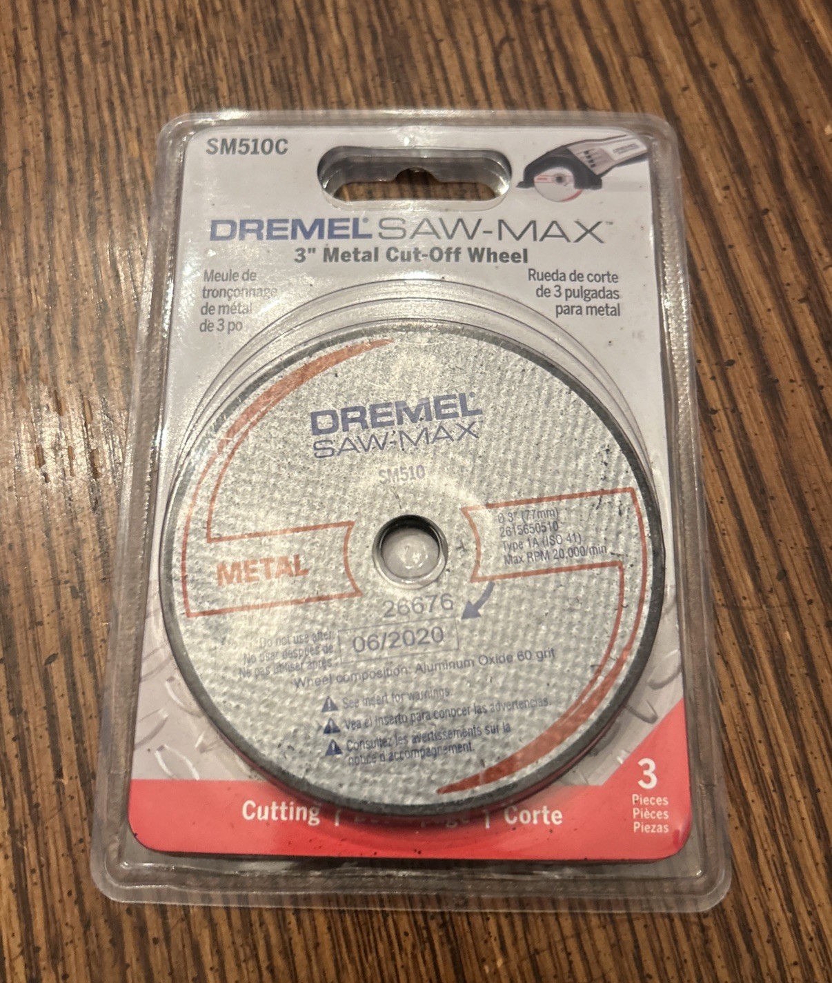 DREMEL Saw-Max 3” Metal Cut-Off Wheel Part #SM510C 3 Pack Aluminum Oxide SEALED