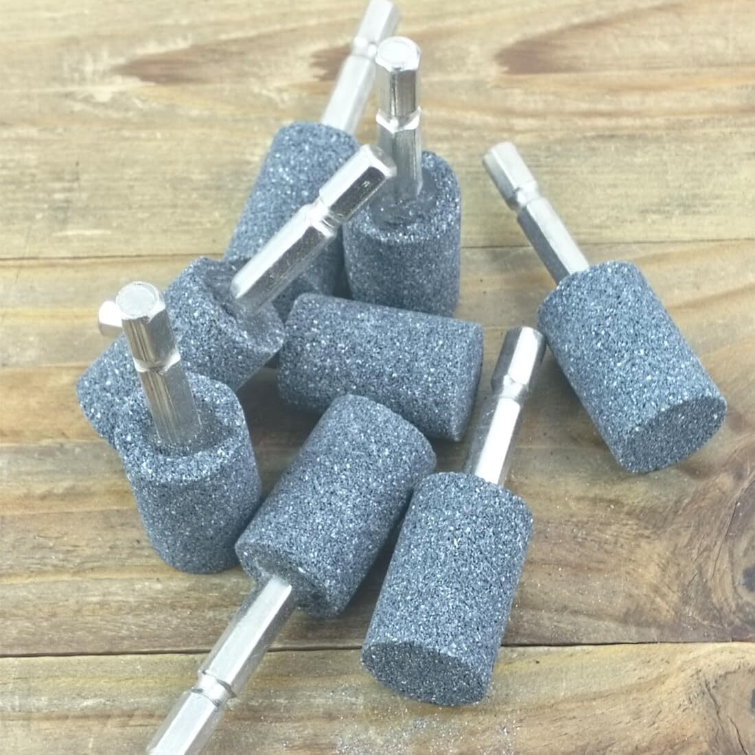 8 Pcs 20mm Cylinder Shape Grinding Stones 1/4 Inch Hex Shank for Rotary Tools