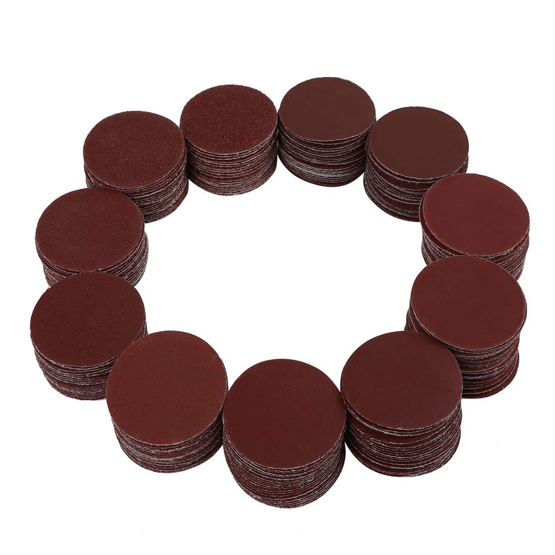 Assorted Grit Sanding Discs 200pcs 2 Inch Hook and Loop for Wood Stone Polishing
