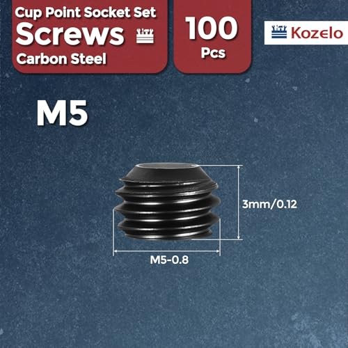Pcs Cup Point Socket Set Screws – [] Carbon Steel – Black Oxide M5-0.8×3 100