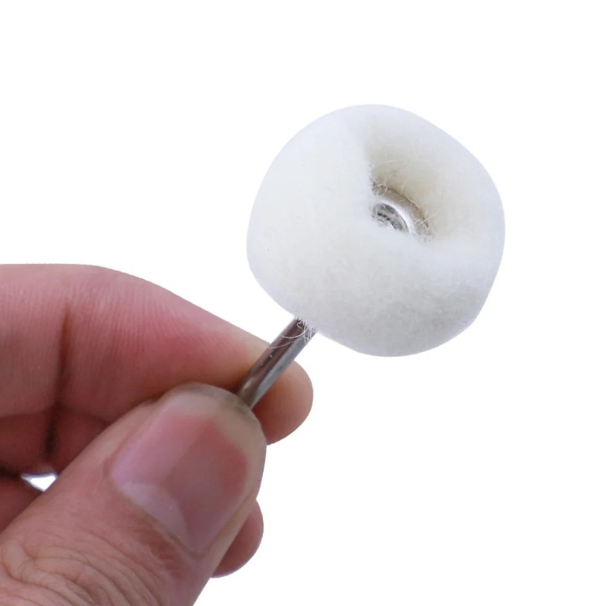 10pcs 3mm Felt Polishing Grinding Wheels Buffing Head Set Buffing Wheel Shank