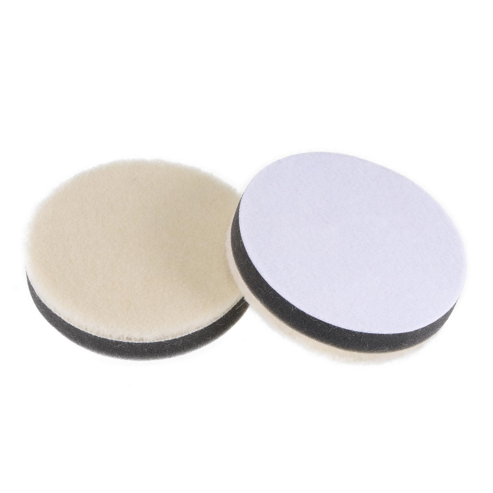 3″ Wool Felt Sponge Polishing Pad Hook and Loop Fine Polishing 2pcs