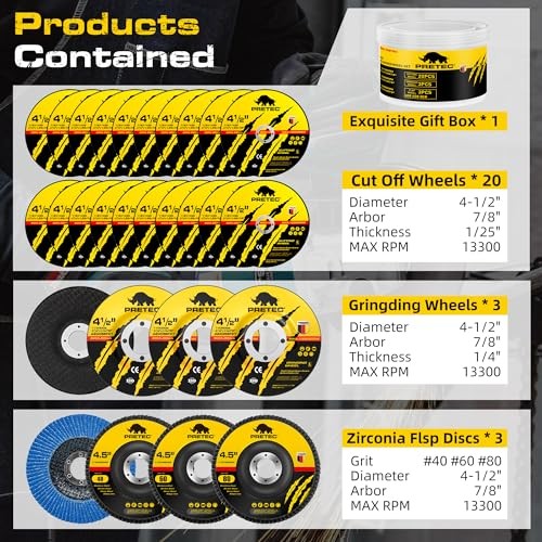 26 Packs Angle 26 packs angle grinder wheels 4-1/2 inch with 3 diffent type