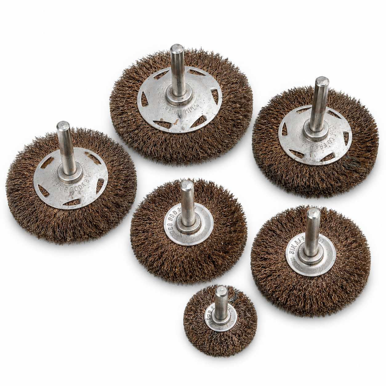 VTG FULLER TOOL CO – Lot of 7 Wire Wheel Brush Bits Cup – Varied Sizes -RARE