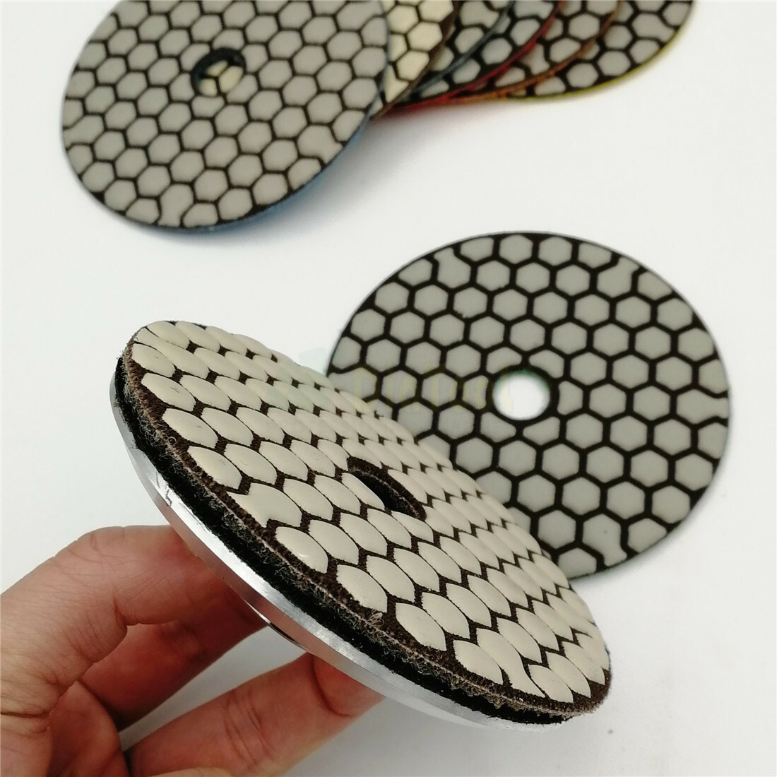 7pcs 4″ 100mm Diamond Polishing Pads Dry Flexible Sanding Disc for Stones Marble